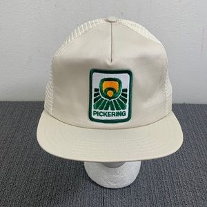 Vintage Pickering Trucker Hat Mens OSFA Tan Cream Mesh Back Snapback P Caps